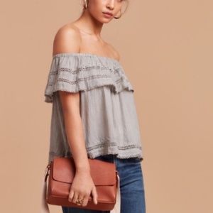 Aritzia Hollande Blouse (in Nutmeg)